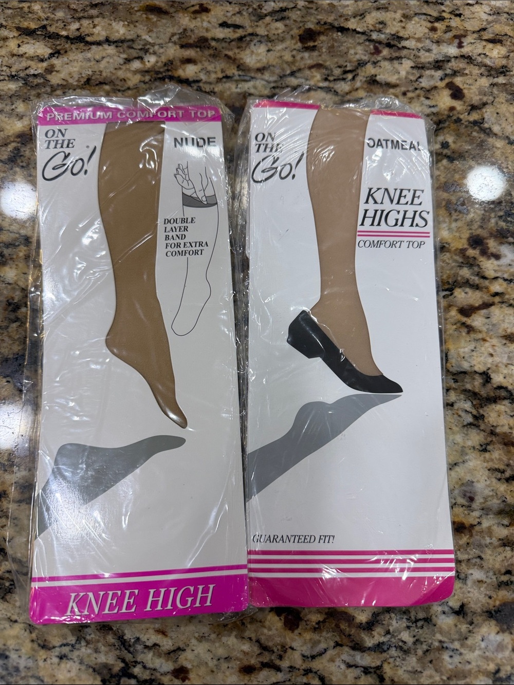 Vintage On The Go! Knee Highs - Nude/Oatmeal